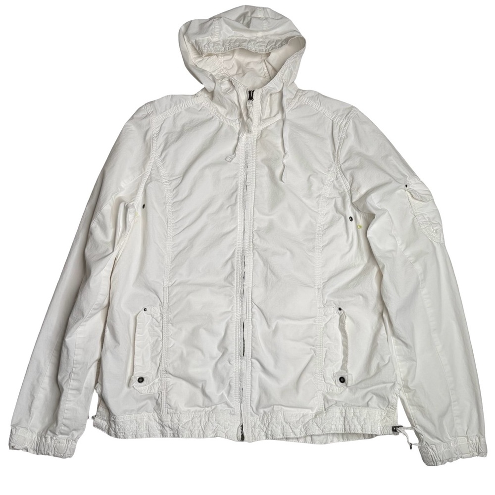 Eddie‎ Bauer Lightweight Hooded Utility Jacket Cotton Stretch White Men’s L Tall - Picture 2 of 6